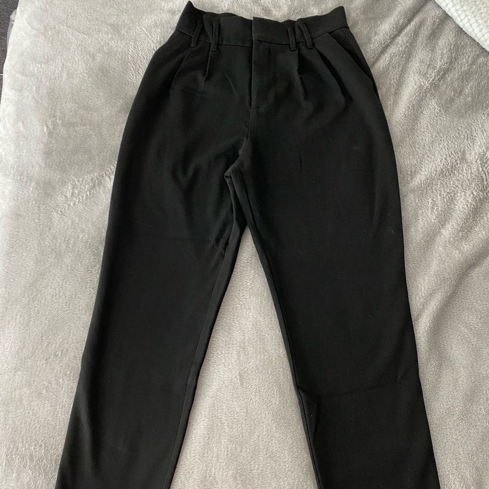 Zara Black High-Waist Tailored Trousers